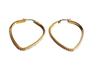 Gold Stainless Steel, Strawberry Shape Earrings, 45mm