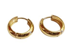 Quality Hoop Gold Stainless Steel Earrings, 17mm