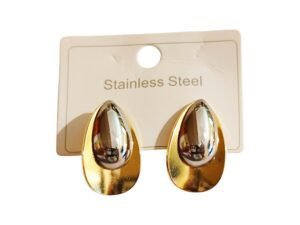 Gold and gunmetal grey Stainless Steel Earrings, 25mm