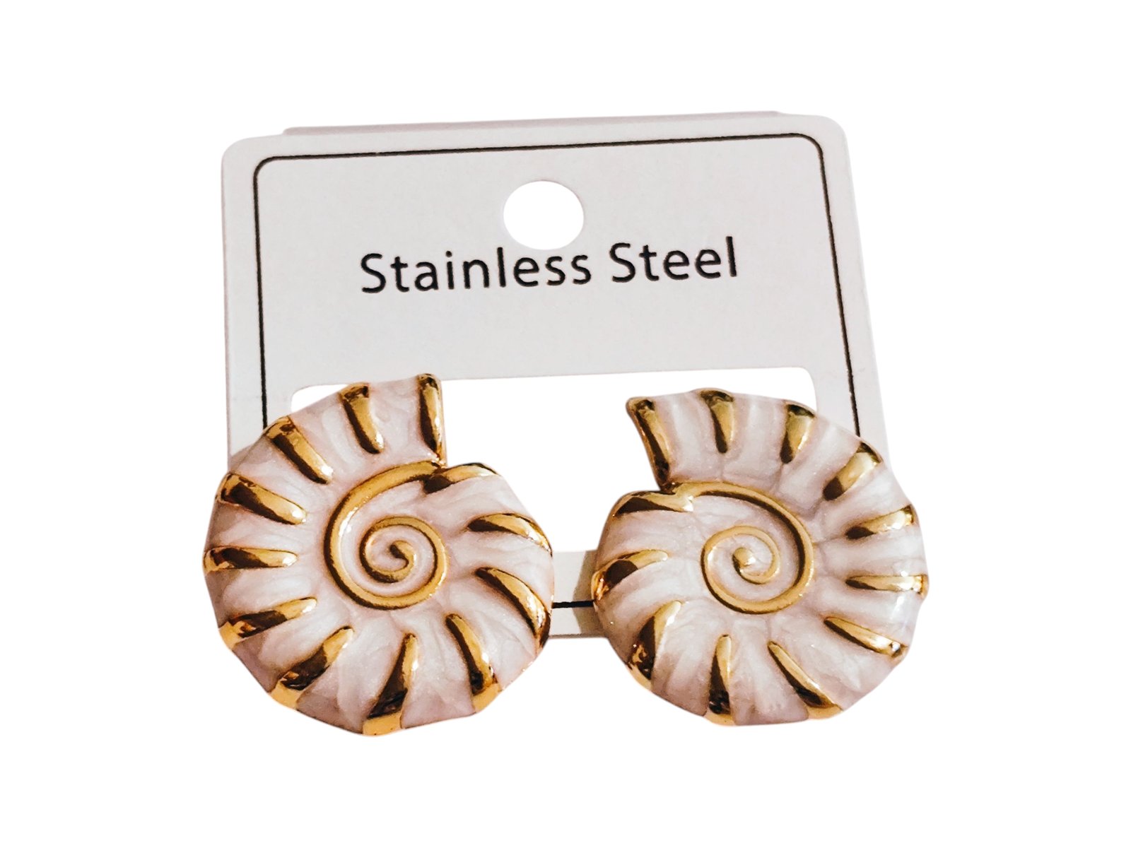 Spiral shell design earrings
