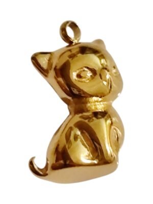 Kitty charm in gold stainless steel 16mm