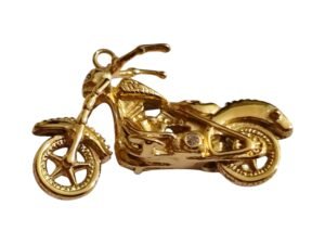Golden Motorbike in Stainless Steel 45mm (Gold)