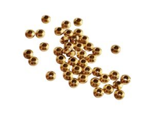 Saucer bead in Gold Stainless Steel, 3mm, 50 pcs