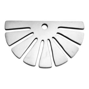 Sunburst fan shape pendant in stainless steel 18mm, Excluding bail