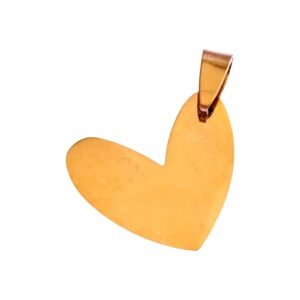 Heart pendant in stainless steel rose gold 25mm, Excluding bail