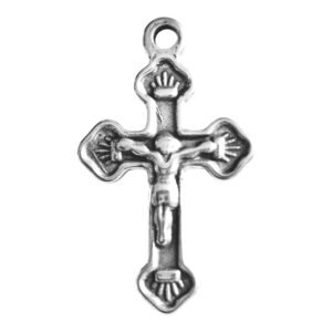 Christ on the cross pendant in stainless steel 25mm, Excluding bail