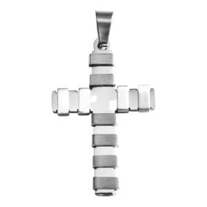 Cross pendant in stainless steel 35mm