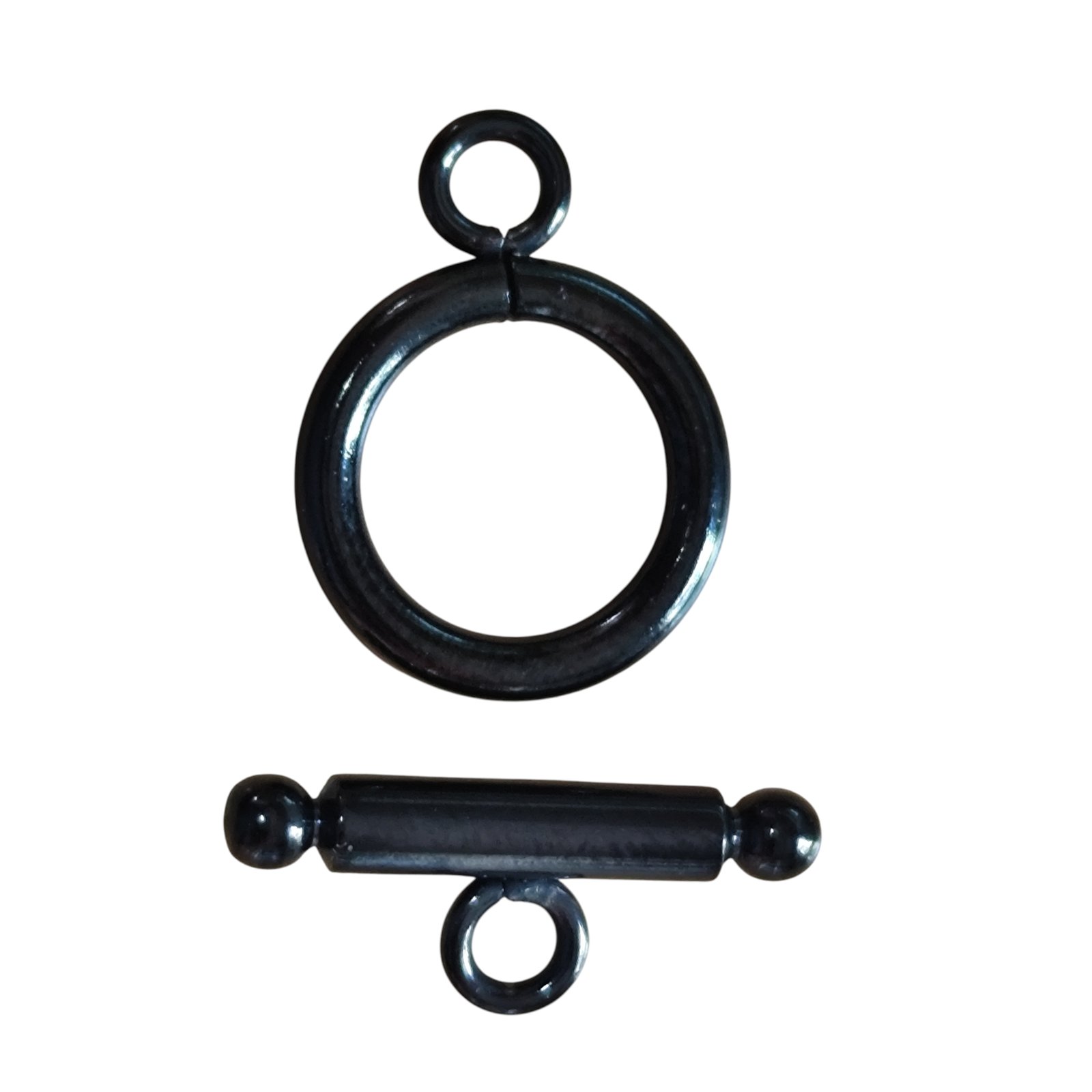 Bar and Toggle Clasp, Stainless Steel, Black 17mm, 10 pcs - Image 2