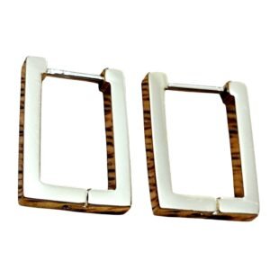 Square hoop Gold Stainless Steel Earrings, 19x14 mm