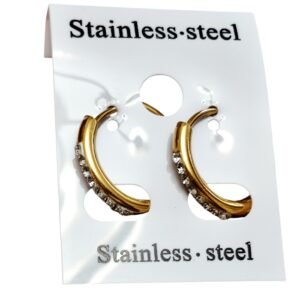 Sparkling Crystal Channel Huggie Hoops 17mm