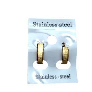 Stainless Steel Earrings Huggies, 13.3mm (Gold)