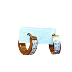 Sparkling Crystal Channel Huggie Hoops 13.6 mm