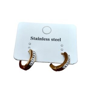 Sparkling Crystal Channel Huggie Hoops 14mm