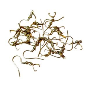 Shepherds hook in stainless steel with bail, 19mm, Gold, 10 pairs