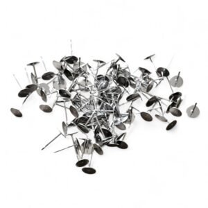 Stainless steel Earring Stud, Flat front 6mm, 240 pairs