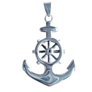 3D Pendant in Stainless Steel, Anchor, 50mm