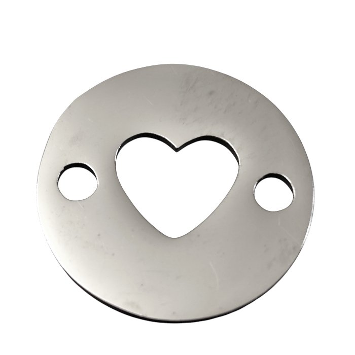 Heart in disc Connector, 18mm