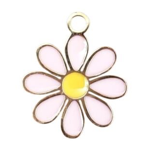 Delicate, daisy-style floral pendant, Pink, 11mm