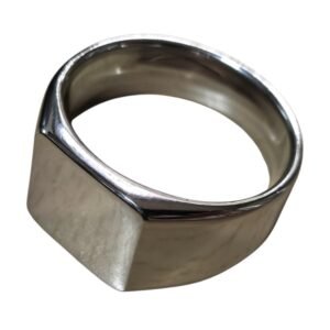 Classic Square Signet Ring – Silver Stainless Steel (Size 13)