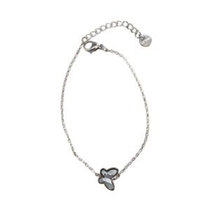 Dainty Iridescent Butterfly Charm Bracelet in Stainless Steel