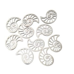 Ammonite pendant in stainless steel 21mm, Excluding bail, 20 pieces