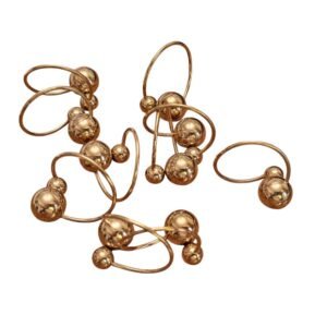 Gold stainless steel open band ring with stacked spheres, 10 pieces (Copy)